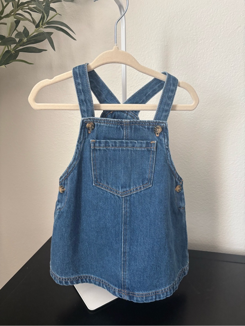 NWT Zara Kids Denim Pinafore Dress - Blue